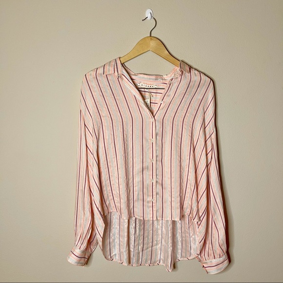 NWT XiRENA | Wren Cameo Striped Button Down Shirt - Picture 3 of 12